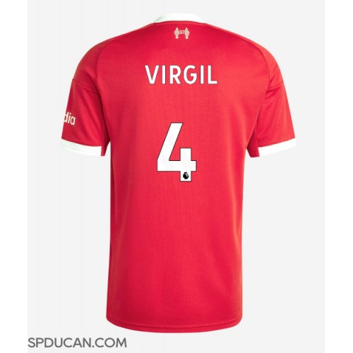 Muški Nogometni Dres Liverpool Virgil van Dijk #4 Domaci 2025-26 Kratak Rukav Muški Nogometni Dres Liverpool Virgil van Dijk #4 Domaci 2025-26 Kratak Rukav